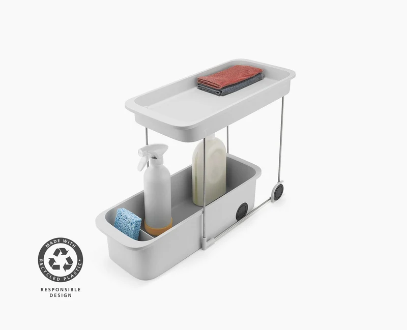 CupboardStore™ 2-stufiger ausziehbarer Putzschrank Storage Caddy aus recyceltem Plastik