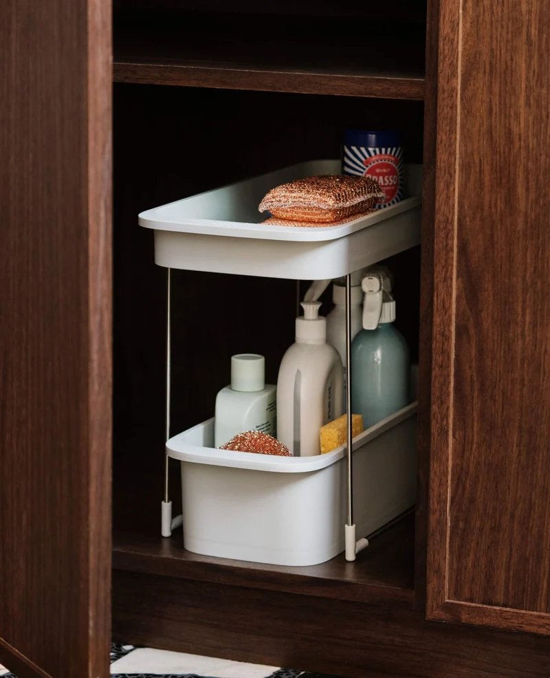 CupboardStore™ 2-stufiger ausziehbarer Putzschrank Storage Caddy aus recyceltem Plastik