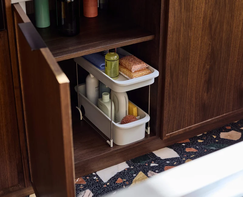 CupboardStore™ 2-stufiger ausziehbarer Putzschrank Storage Caddy aus recyceltem Plastik