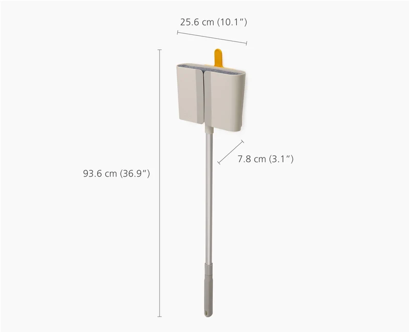 CleanTech™ Kehrset aus wandmontiertem Besen, Handfeger und Kehrblech in Hellgrau