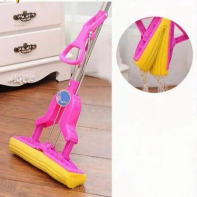 Self-Squeezing PVA Sponge Mop (Hands-Free Roller Mop for Floor Cleaning)