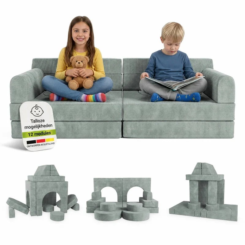 Kindersofa Kayo mit Cord Bezug & Kissen