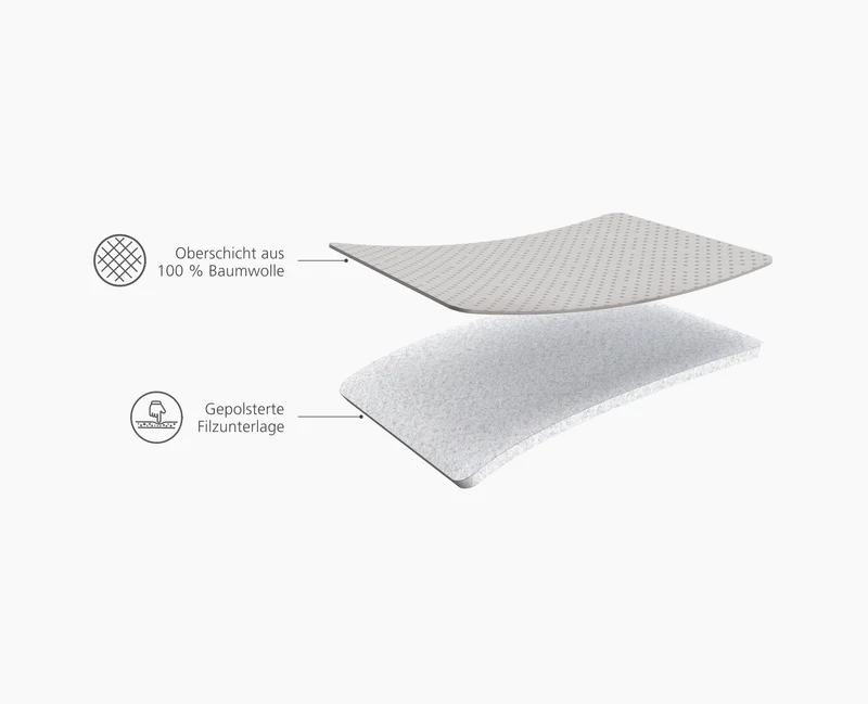 Pocket Max Tischbügelbrett 110cm mit hochwertigem Bezug in Ecru