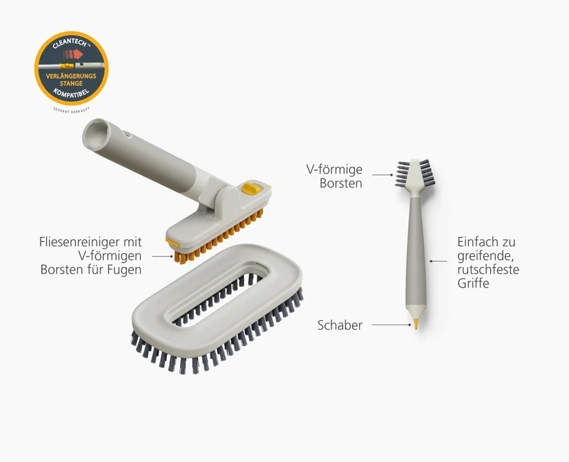 CleanTech™ Bürstenset mit Scheuerbürste und Fliesenbürste