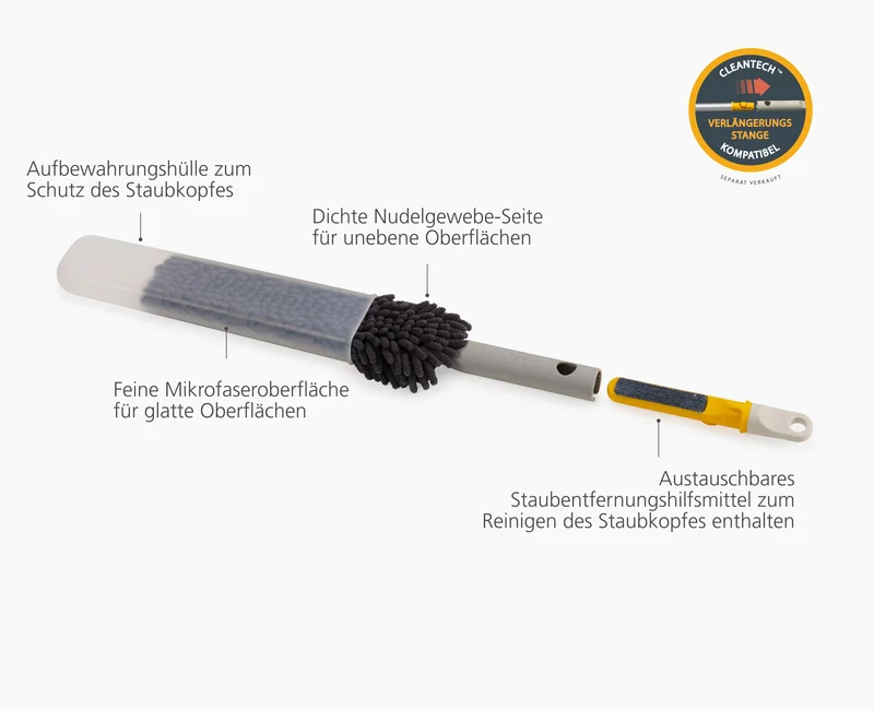 CleanTech™ 3-in-1 Mikrofaser-Staubwischer