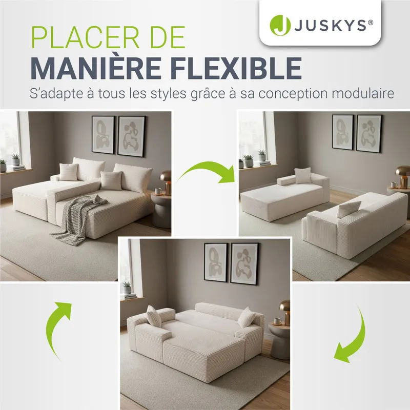 Sofa Coredo mit Cord Bezug & Dekokissen