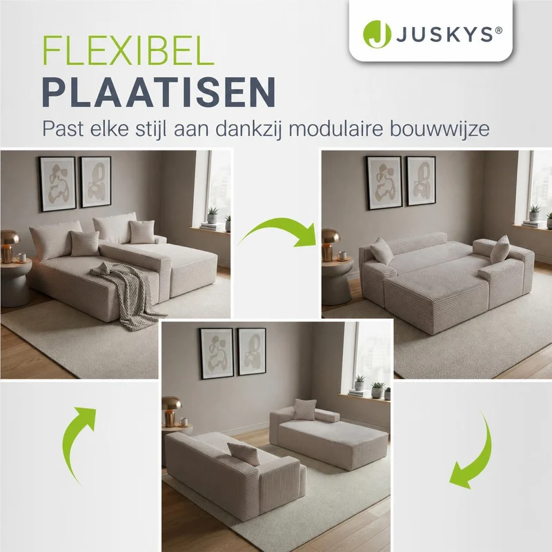 Sofa Coredo mit Cord Bezug & Dekokissen