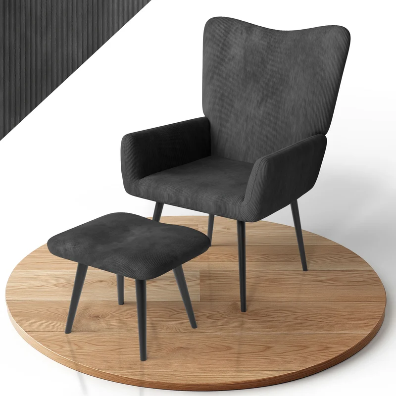 Ohrensessel mit optionalem Hocker Odense
