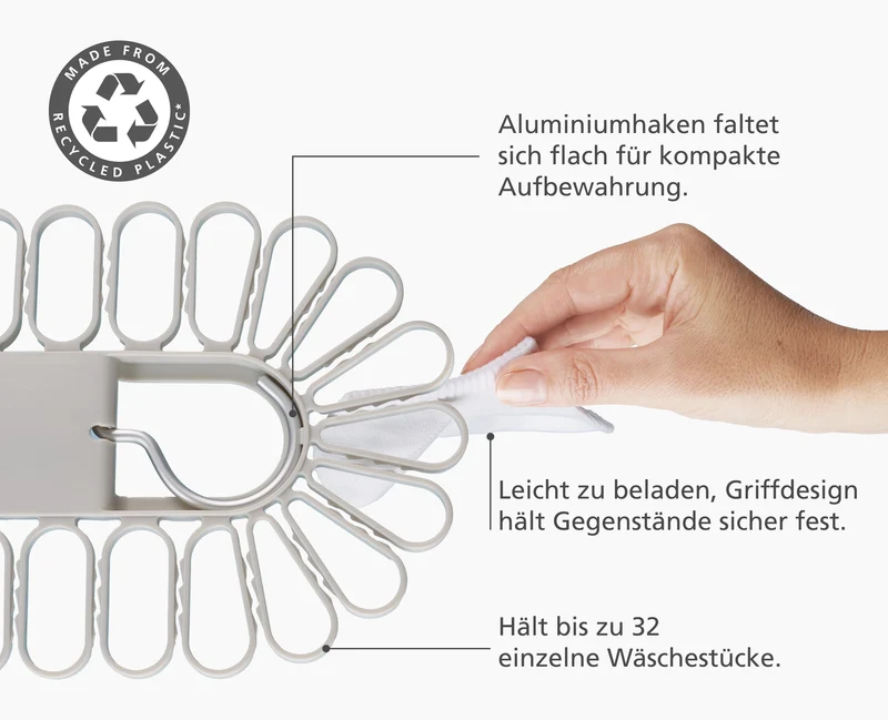 Petal™ 32-teiliger Schnellspannbügel zum Trocknen in Ecru