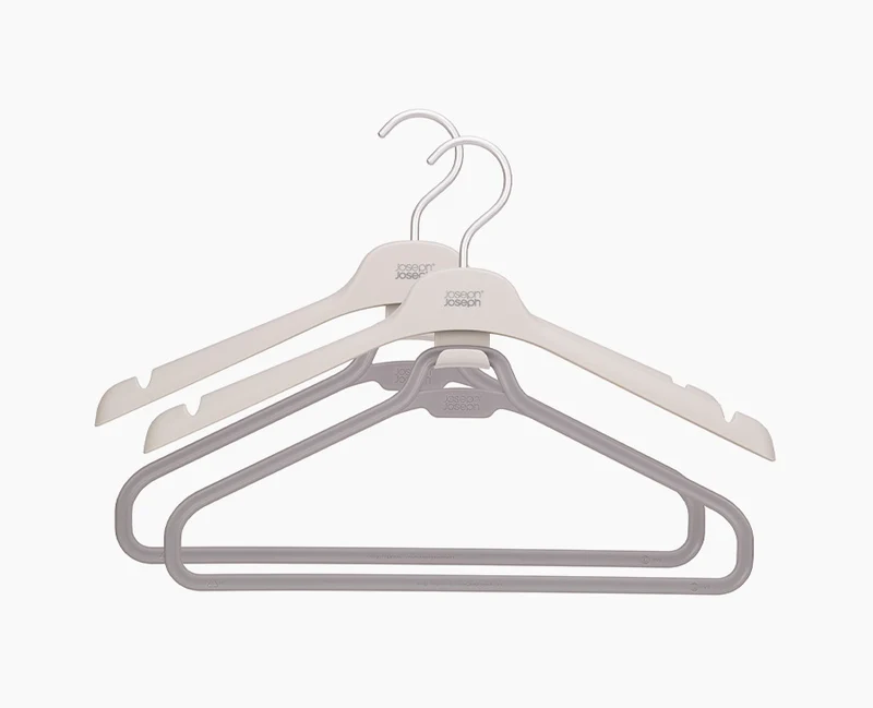 Orderly™ Set mit zwei langen Kleiderbügeln in Ecru