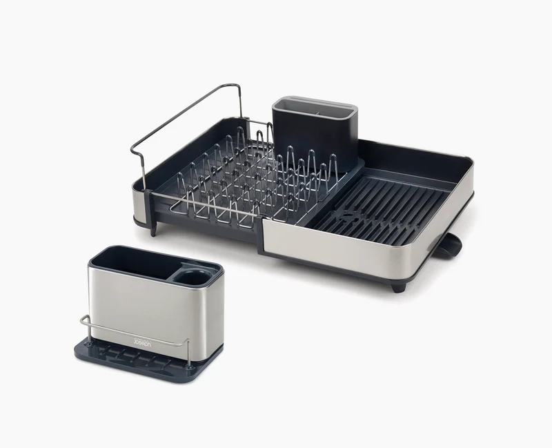 2-teiliges Edelstahl Abtropf- und Spülbecken-Organizer-Set