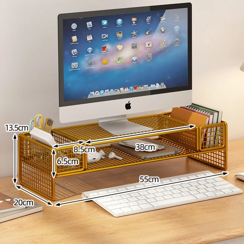 Eye Level Height Adjustable Monitor Shelf Organizer
