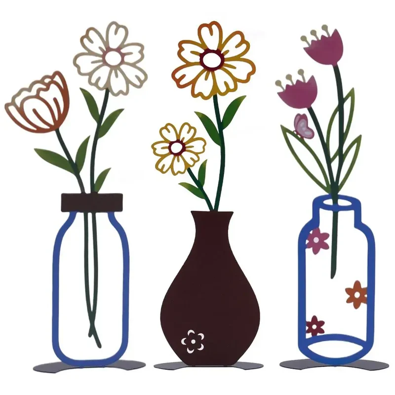 Flower Sketch Desktop Vase Decor