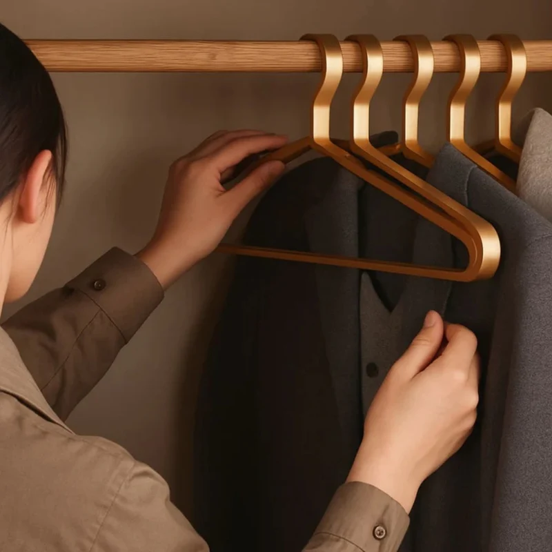 Cintres en Aluminium Élégants pour un Dressing Organisé
