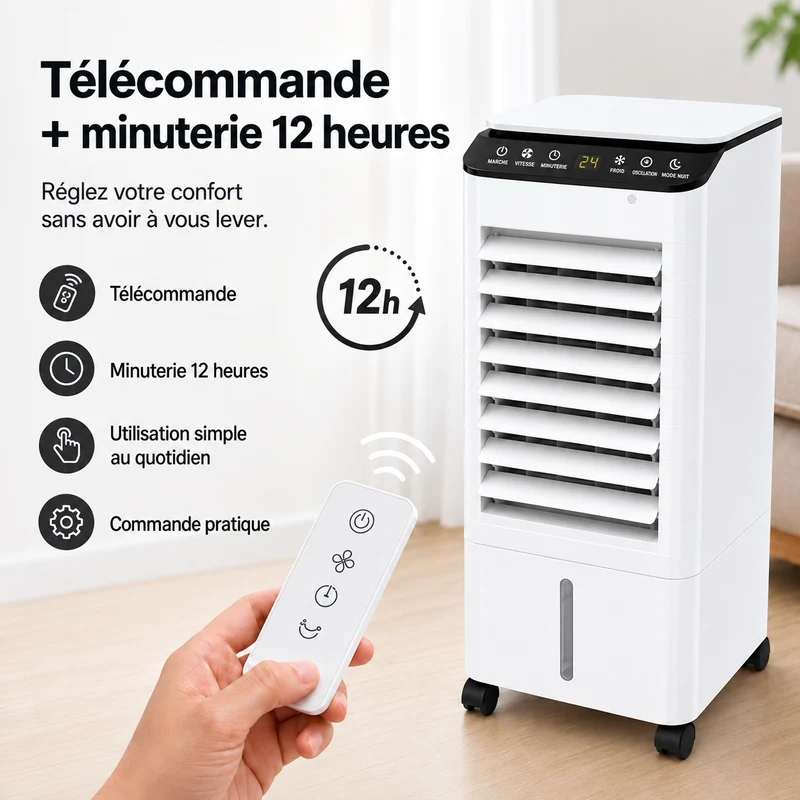 Refroidisseur d'Air Évaporatif Portable pour Maison et Bureau