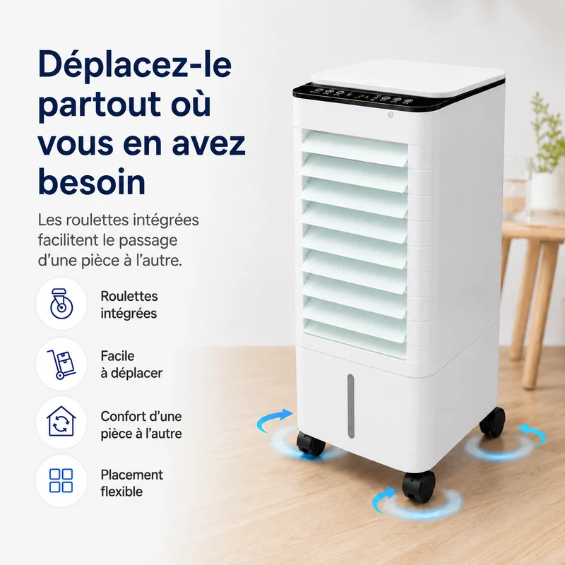 Refroidisseur d'Air Évaporatif Portable pour Maison et Bureau