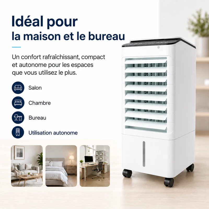 Refroidisseur d'Air Évaporatif Portable pour Maison et Bureau