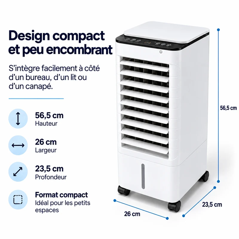 Refroidisseur d'Air Évaporatif Portable pour Maison et Bureau