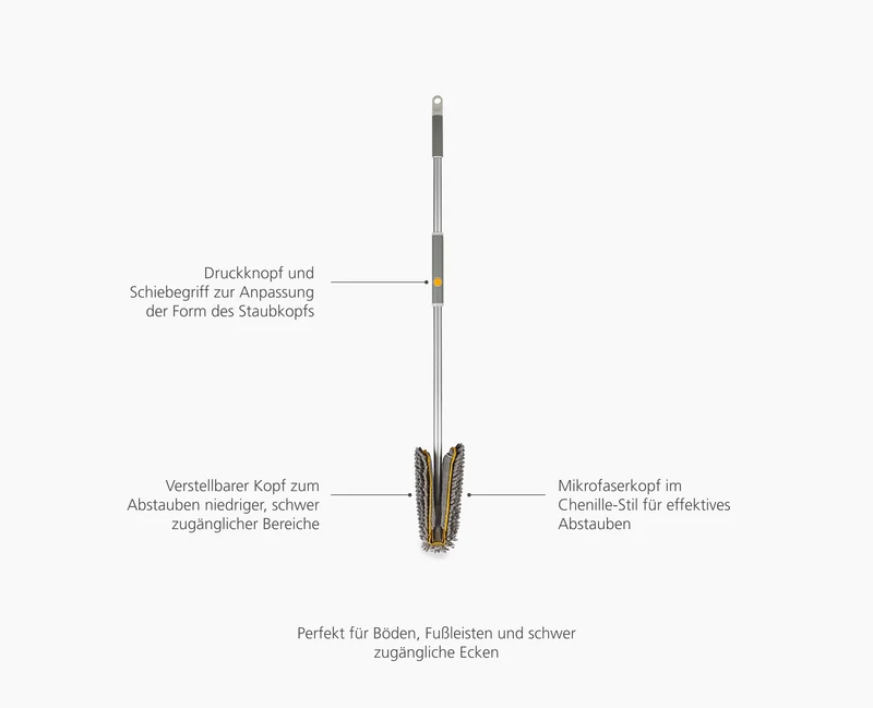 CleanTech™ Verstellbarer Boden-Staubwischer Mit Ersatzbezug