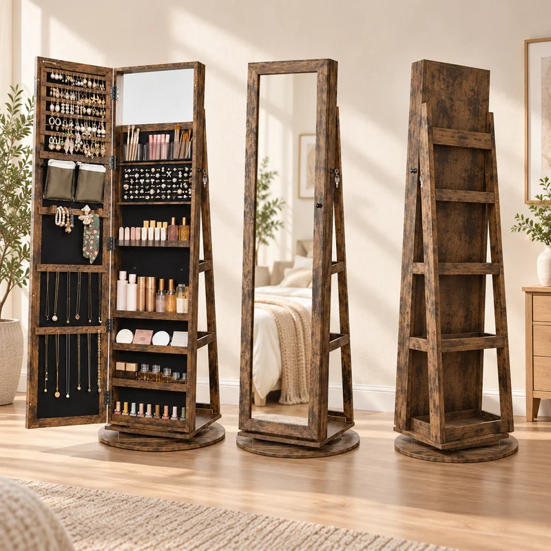 One Spin Away Full Length Jewelry Cabinet