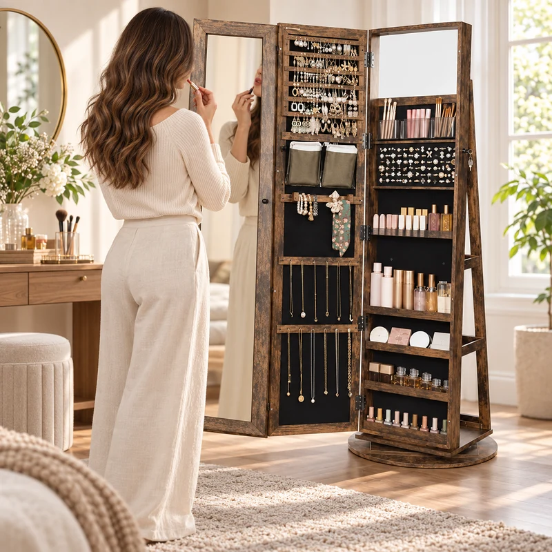 One Spin Away Full Length Jewelry Cabinet