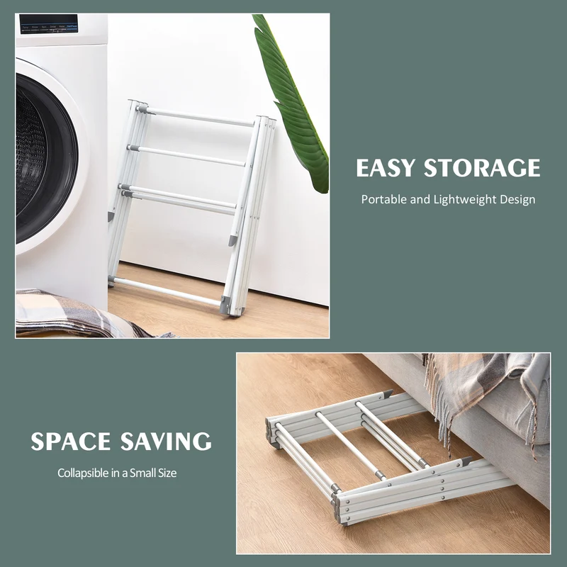 KINGRACK Expandable Clothes Drying Rack, Foldable & Collapsible Steel Laundry Drying Racks, White, 121501