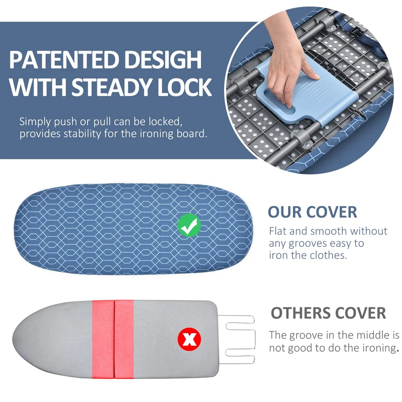 KK KINGRACK Foldable Ironing Board, Tabletop Small Ironing Board with Heat Resistant Ironing Cover, Portable Iron Board for Home Travel Use