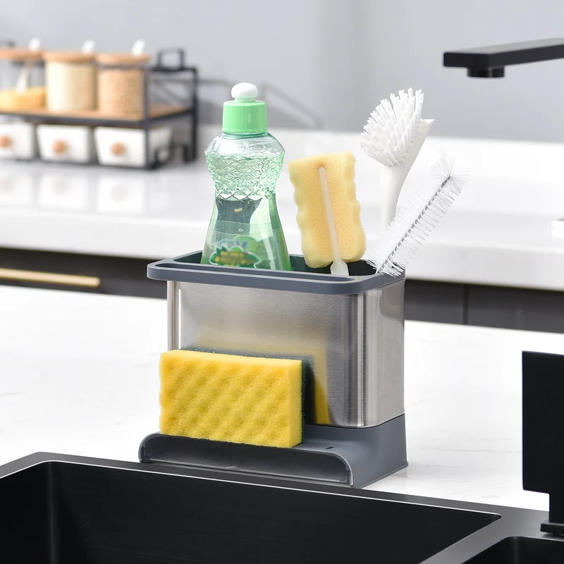Kingrack Stainless Steel Sink Organizer, Kitchen Sink Caddy Organizer,WK810561