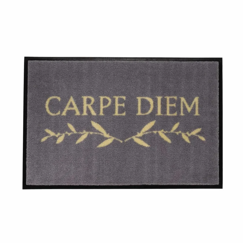 Gift Company Fußmatte Washables Carpe Diem, waschbare Türmatte, Polyamid, Gummirücken, Grau, 75 x 50 cm, 50007
