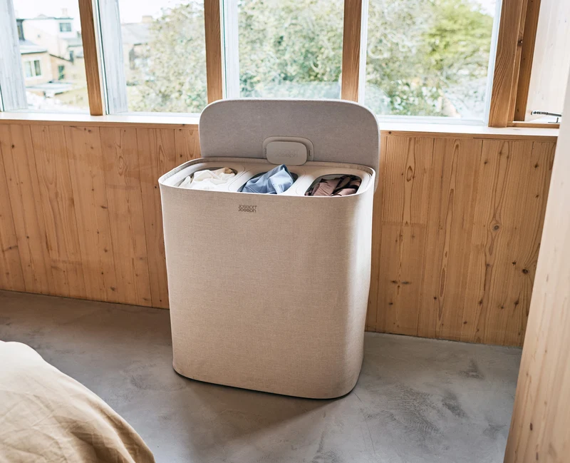 Tota 2 Trio 90L Blasses Pilzbraun Wäsche-Trennkorb