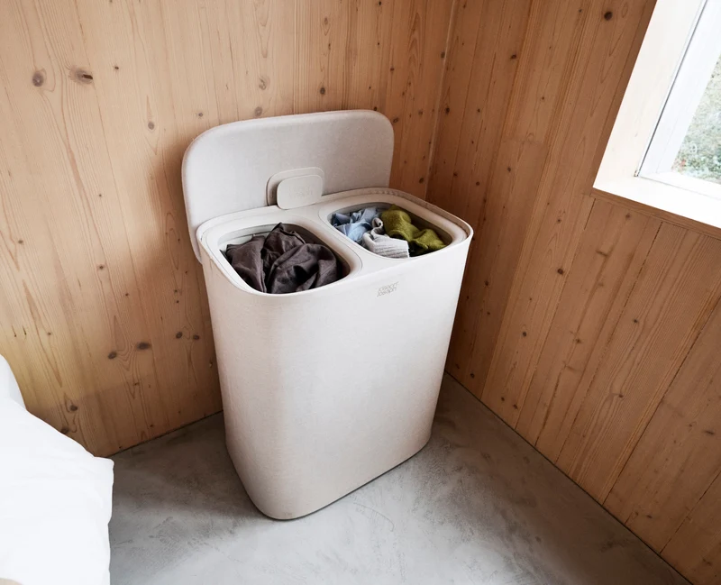 Tota 2 Twin 90L Blasses Pilzbraun Wäsche-Trennkorb