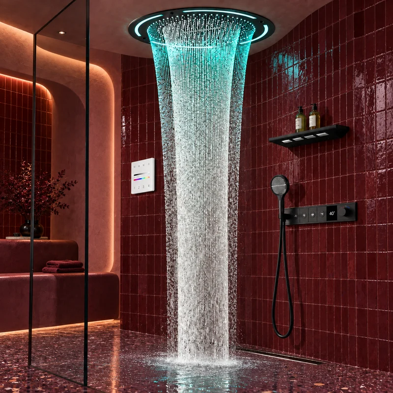 Skylight Ceiling Mounted LED Rain Shower System