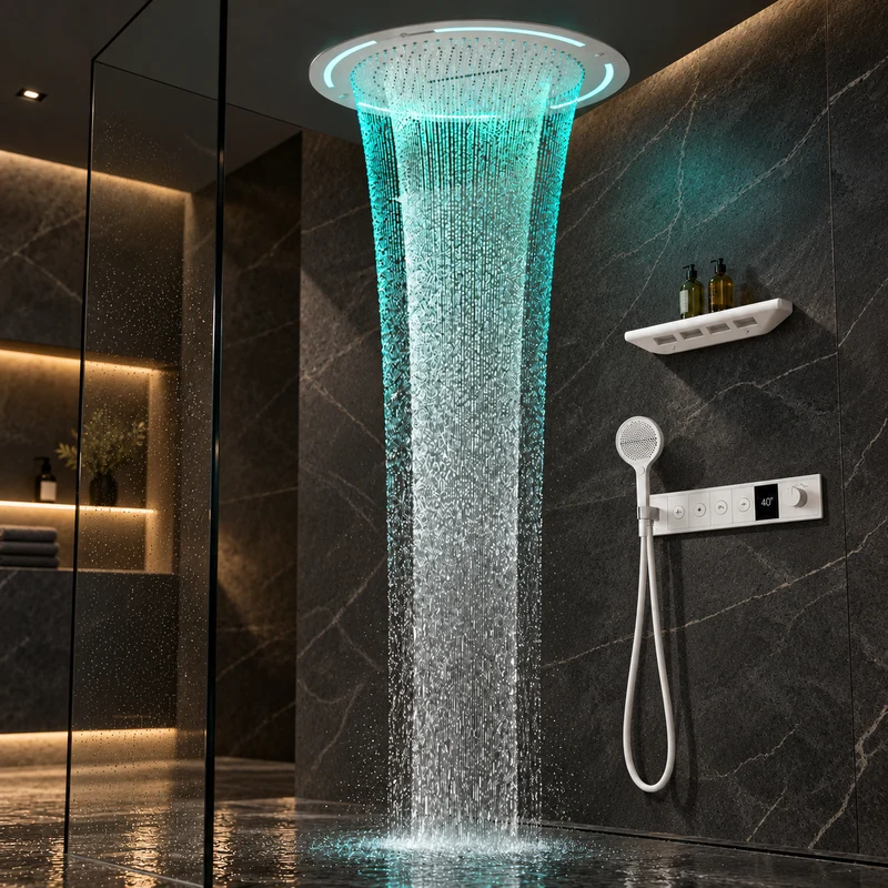 Skylight Ceiling Mounted LED Rain Shower System