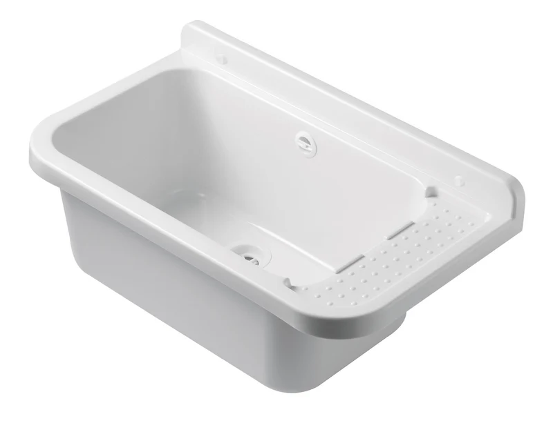 Pilozzo Bianco 60x34x21 cm - Lavabo Compatto e Resistente , Perfetto per Giardini e Spazi Esterni