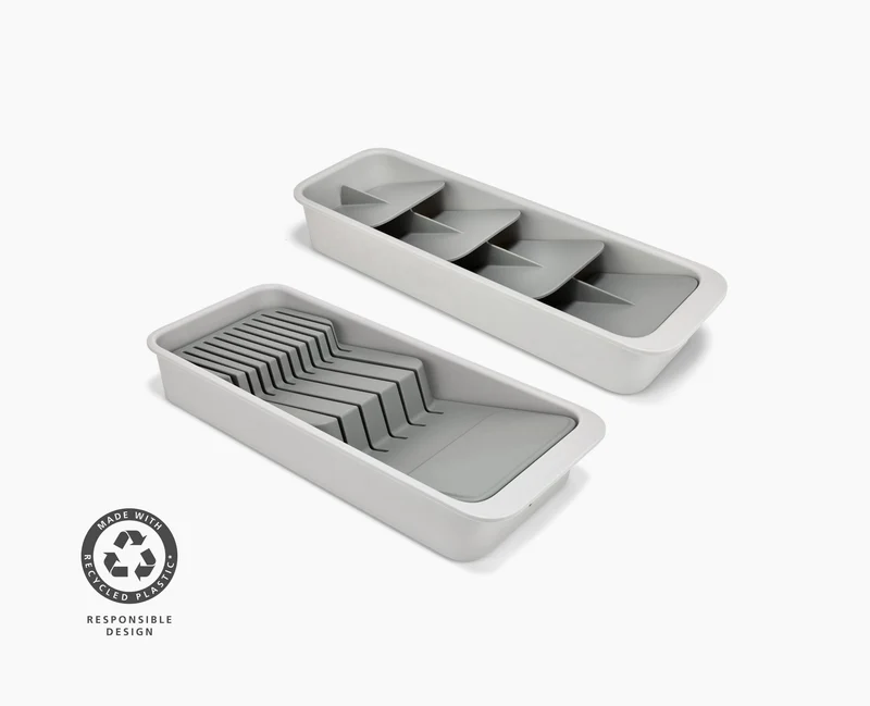 DrawerStore™ Set kompakte Messeraufbewahrung und Besteckkasten aus recyceltem Plastik