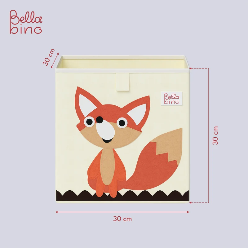 Helme Aufbewahrungsbox Koala/Fuchs, 2er-Set, aus Oxford-Gewebe, 30x30x30 cm, beige