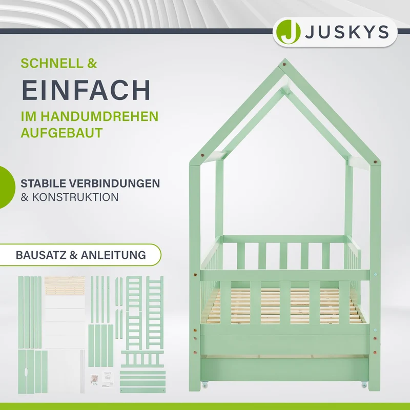 Kinderbett Marli 90 x 200 cm mit Bettkasten
