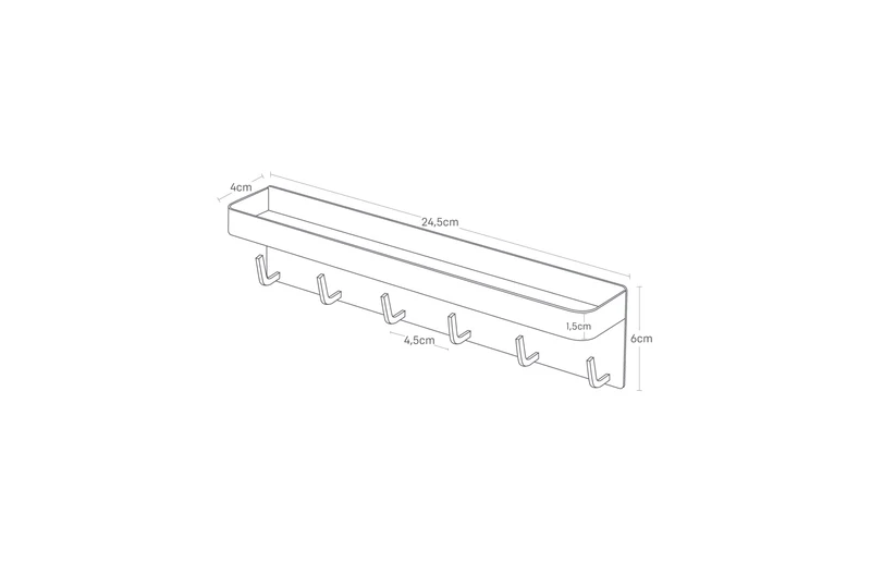 Hakenleiste für Schlüssel Black (magnetisch)