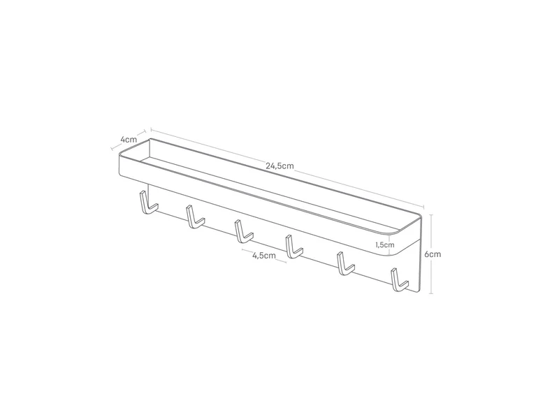 Hakenleiste für Schlüssel White (magnetisch)