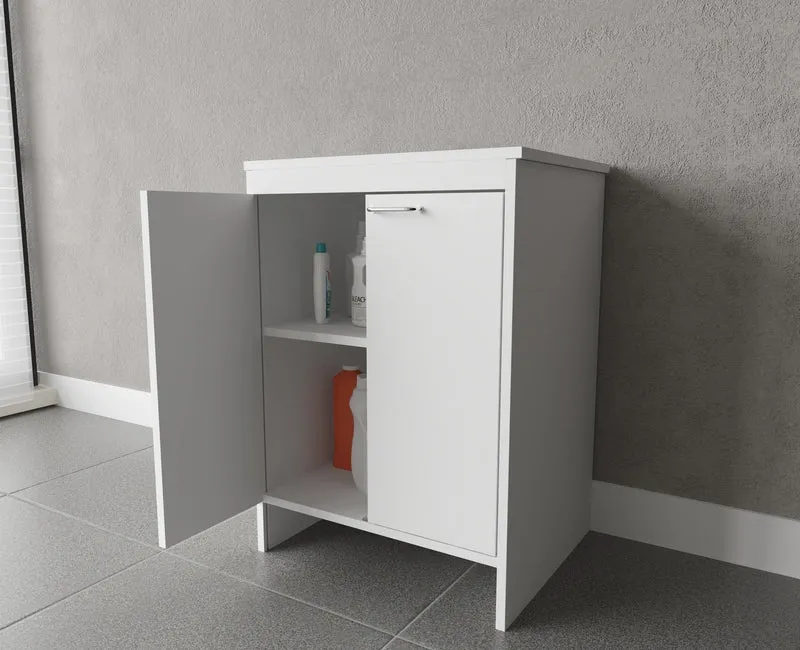 Base per Composizione Lavanderia in PVC, Kit Completo 60x50 cm, Modello Garden, Ideale per Spazi Funzionali e Facile da Montare