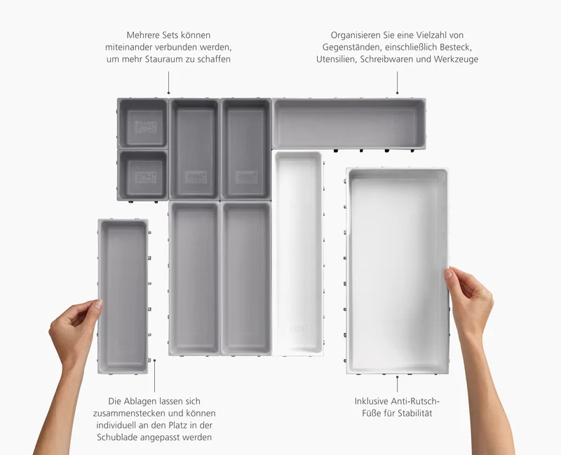 Blox™ 10-teiliges Schubladen-Organizer-Set aus recyceltem Plastik
