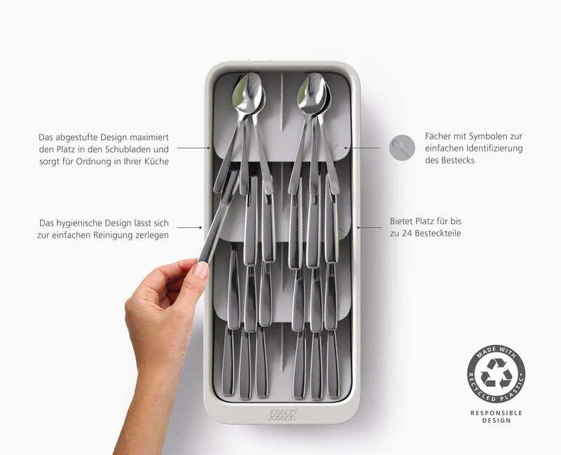DrawerStore™ Großer Besteckkasten aus recyceltem Plastik