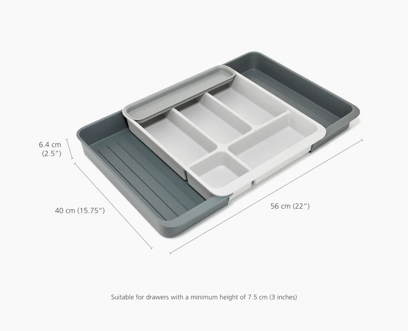DrawerStore™ Erweiterbarer Besteck- und Küchenzubehör-Organizer aus recyceltem Plastik