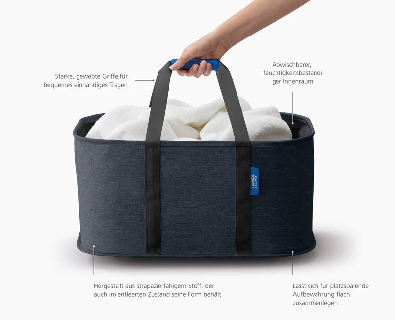Hold-All™ Faltbarer 35 L Wäschekorb Schwarz