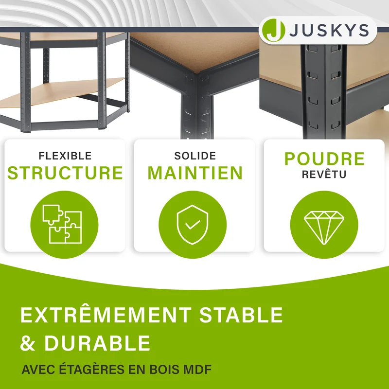 Eckregal Corner Easy 160 x 75 x 40-75 cm