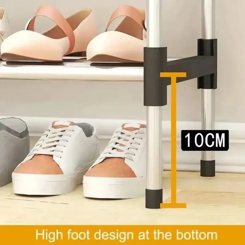8-Layer Heavy-Duty Metal Shoe Rack (Space-Saving Stackable Storage Organizer)