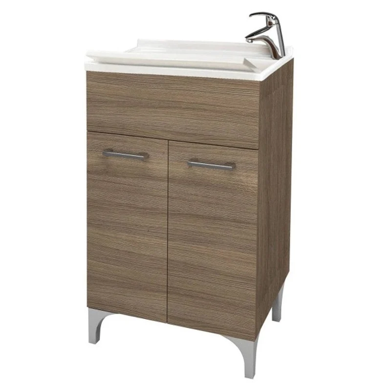 Lavatoio 2 ante da cm 50x50 colore rovere fumo