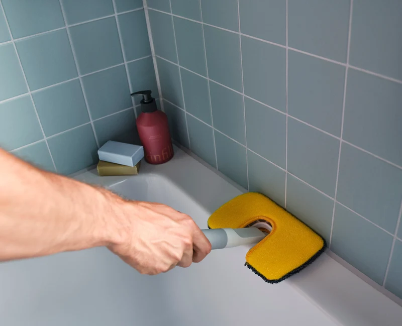 CleanTech™ 2-in-1 Mikrofaser-Handwischer mit Ersatz Mikrofaser-Fensterwischpad