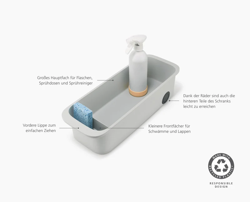 CupboardStore™ Ausziehbarer Putzschrank Storage Caddy aus recyceltem Plastik