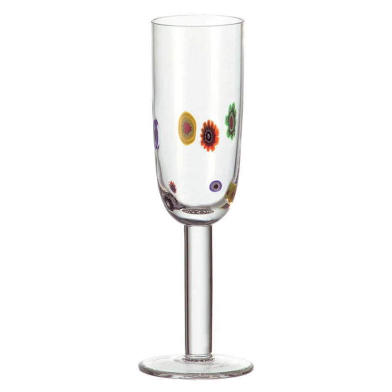 Leonardo Millefiori Sekt 6er Set, Sektglas, Proseccoglas, Champagnerglas, Unikat, Glas, 17188